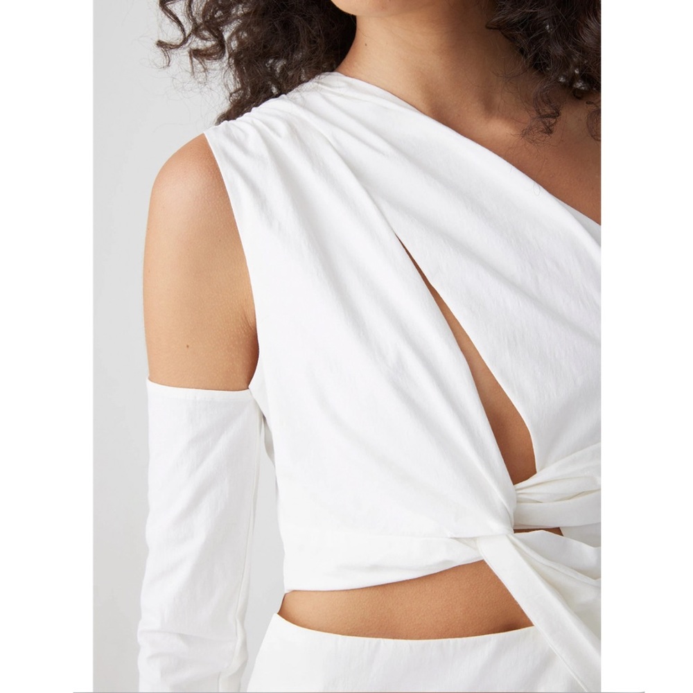 ATOIR WHITE CUT OUT TWIST FRONT ONE SHOULDER STAY WITH YOU DRESS - Picture 5 of 12